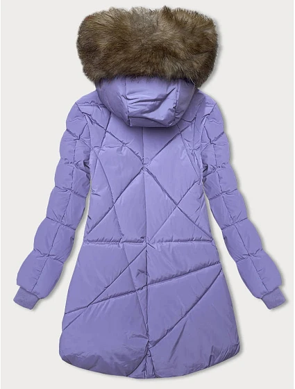 Fialová zimní bunda s kapucí model 21246121 - LHD