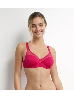 Dámská podprsenka z bio bavlny DIM GENEROUS COTTON BIO BRA - DIM - červená