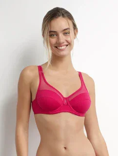 Dámská podprsenka z bio bavlny DIM GENEROUS COTTON BIO BRA - DIM - červená