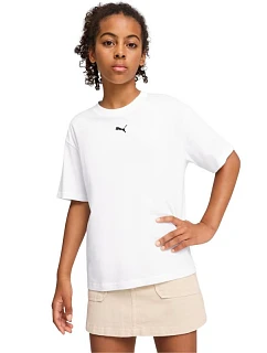Dětské tričko Puma Ess Centered Cat Logo Boxy Tee, bílé, 685131 02