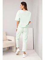 Dámský viskózový máslový komplet s krátkým rukávem a kalhotami s nohavicí model 22048861 - K-Fashion