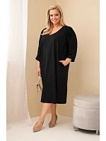 Dámské šaty Plus Size s kapsami černá