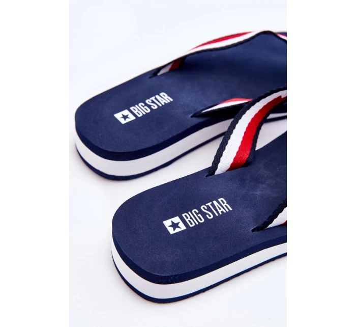 Dámské žabky na platformě Big Star model 21610799 námořnická modrá - Big Star Shoes Dámské žabky na platformě Big Star model 21610799 námořnická modrá - Big Star Shoes