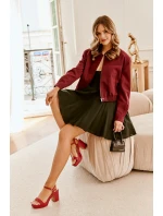 Eko kožené sandály na podpatku bordové model 21699445 - Boto Eko kožené sandály na podpatku bordové model 21699445 - Boto