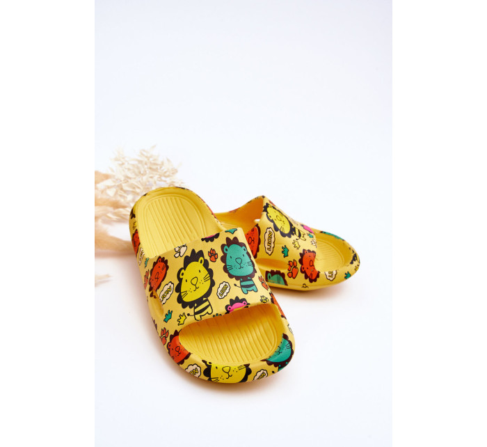 Dětské lehké pěnové pantofle Lion Motiv Žlutá Esther