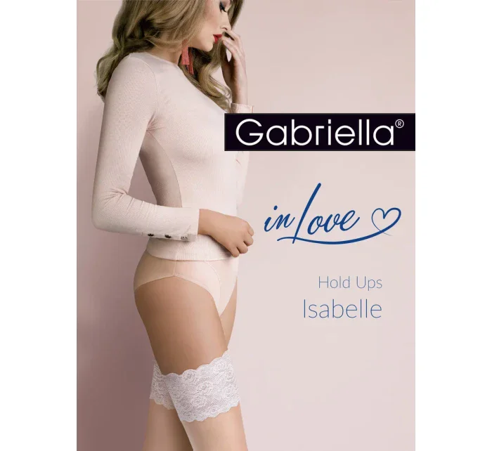 Tenké samodržící punčochy se vzorem   model 5954268 - Gabriella