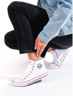 Stylové bílé tenisky dámské bez podpatku Stylové bílé tenisky dámské bez podpatku