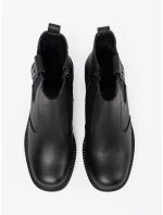 Exkluzívní dámské černé  kotníčkové boty platforma