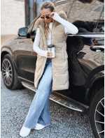 Dámská prošívaná béžová vesta Dstreet model 21993342 - FashionStreet