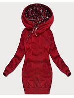 Długa bluza damska czerwona model 22393766 - LHD