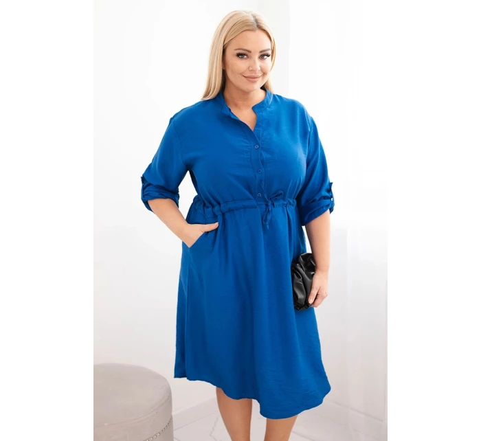 Dámská viskózová sukýnka Plus Size s knoflíky a zavazováním v pase model 21723102 - K-Fashion