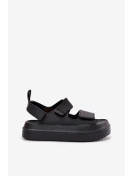 Dámské sandály na platformě se suchým zipem černé model 21696219 - Boto Dámské sandály na platformě se suchým zipem černé model 21696219 - Boto