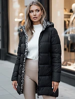 Dámská oboustranná zimní bunda PURRBREEZ, dlouhá, s kapucí, černá, FashionStreet TY4661