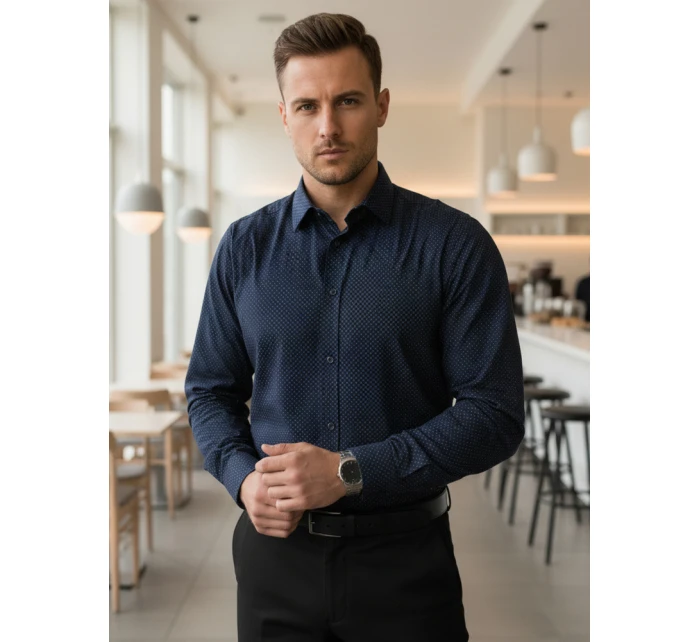 Koszula męska slim fit  granatowa model 22007677 - FashionStreet