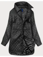 Tenká černá dámská bunda s límcem (JIN225) Tenká černá dámská bunda s límcem (JIN225)