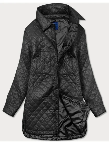 Tenká černá dámská bunda s límcem (JIN225) Tenká černá dámská bunda s límcem (JIN225)