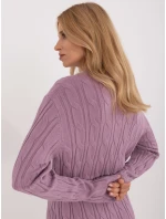 Sweter AT SW model 20463669 fioletowy - FPrice Sweter AT SW model 20463669 fioletowy - FPrice