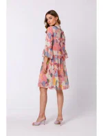 S337 Šifonové šaty s vázaným výstřihem - model 1 S337 Šifonové šaty s vázaným výstřihem - model 1