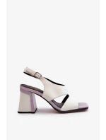 Dámské sandály na vysokém podpatku bílé D&A Dámské sandály na vysokém podpatku bílé D&A