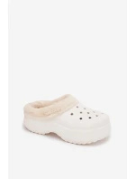 Dámské pěnové pantofle zateplené kožíškem – bílé Palvine Dámské pěnové pantofle zateplené kožíškem – bílé Palvine