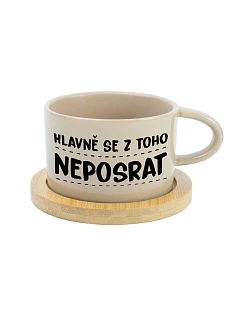 HLAVNĚ SE Z TOHO NEPOSRAT - krémový hrníček makronka 200 ml