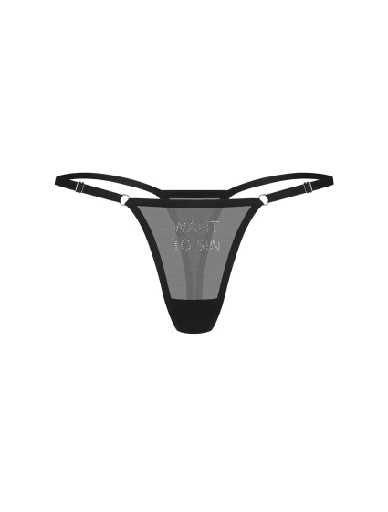 Dámská sexy tanga model 21935225 Sin černé - Obsessive Dámská sexy tanga model 21935225 Sin černé - Obsessive