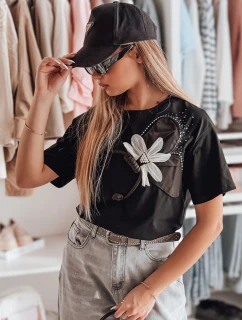 Dámské tričko oversize s 3D efektem PETALOVE černé FashionStreet RY2717