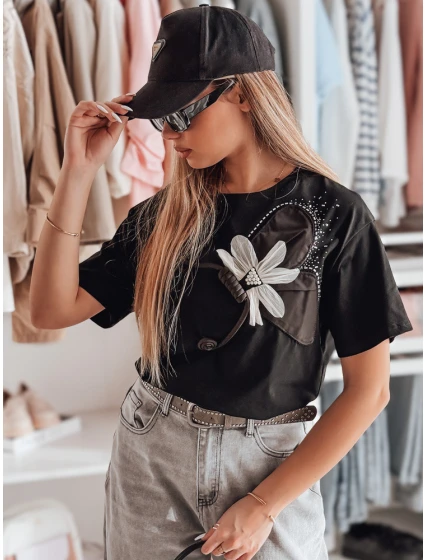 Dámské tričko oversize s 3D efektem černé Dstreet model 21983074 - FashionStreet Dámské tričko oversize s 3D efektem černé Dstreet model 21983074 - FashionStreet