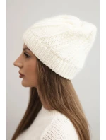Dámská zimní čepice z vlny model 21750354 ecru - K-Fashion Dámská zimní čepice z vlny model 21750354 ecru - K-Fashion