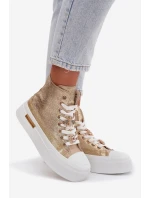 Dámské tenisky na platformě se zlatými přezkami Gracella