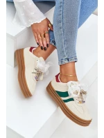 Sneakersy Damskie Z Przypinkami Beżowe Jariana Sneakersy Damskie Z Przypinkami Beżowe Jariana