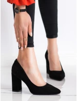 Klasické lodičky dámské černé na širokém podpatku Klasické lodičky dámské černé na širokém podpatku
