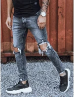 Pánské tmavě šedé džínové kalhoty model 21965791 - Dstreet