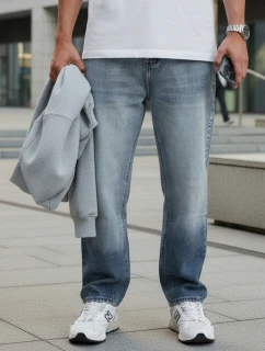 Pánské modré pytlovité džínové kalhoty FashionStreet UX4478