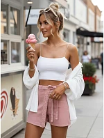 Dámská džínová sukně-šortky růžová FashionStreet SY0496