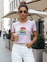 Dámské tričko s potiskem Mamasaurus ke Dni matek fialové FashionStreet NX5027RY