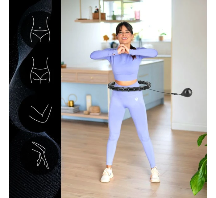 Hula Hop set HHW11 BLACK s výstupky a závažím + opasek BR163 BLACK PLUS SIZE HMS Hula Hop set HHW11 BLACK s výstupky a závažím + opasek BR163 BLACK PLUS SIZE HMS