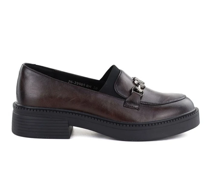 Dámské kožené mokasíny na silné podrážce vínové Vinceza 39985