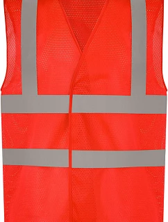 Yoko HVW 120 Hi-Vis síťovaná bezpečnostní vesta 79.W120 red