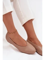 Dámské baleríny z ekokůže na ploché podrážce béžové model 21710674 - Boto Dámské baleríny z ekokůže na ploché podrážce béžové model 21710674 - Boto