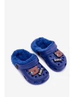 Dětské Pantofle S Kožešinou S Přezkami Tmavě Modré model 21793992 - Boto Dětské Pantofle S Kožešinou S Přezkami Tmavě Modré model 21793992 - Boto
