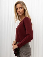 Sweter IT SW model 22559253 bordowy - FPrice Sweter IT SW model 22559253 bordowy - FPrice