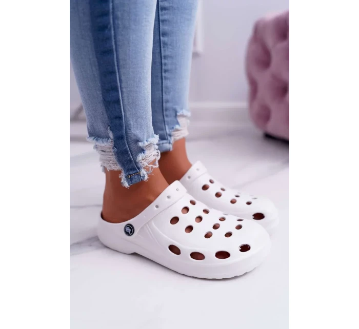 Dámské Nazouváky Bílé Pěnové Crocsy EVA Dámské Nazouváky Bílé Pěnové Crocsy EVA