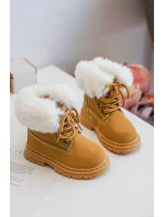 Dětské boty Trappers na zip s kožešinou Camel model 20034277 - Kesi