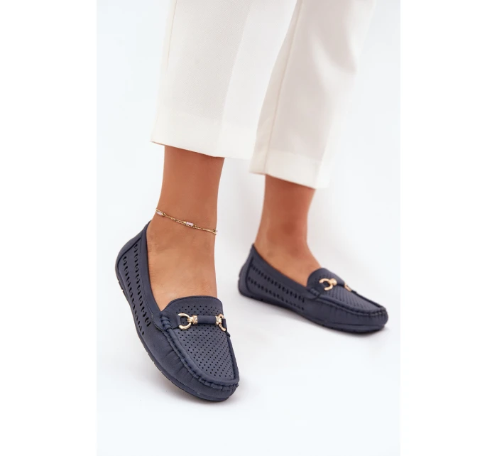 Dámské perforované mokasíny s ozdobou Kaydance – granátové