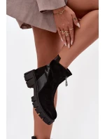 Dámské zateplené kotníkové boty z přírodního semiše D&A – černé Dámské zateplené kotníkové boty z přírodního semiše D&A – černé