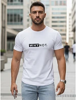 Pánské bílé tričko s klasickým potiskem FashionStreet NX5122R Pánské bílé tričko s klasickým potiskem FashionStreet NX5122R