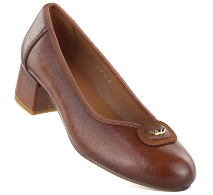 Dámské lodičky na zavazování hnědé model 22015174 - Potocki