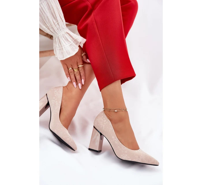 Elegantní Lodičky Na Podpatku V Růžové model 21692739 Béžové - VINCEZA
