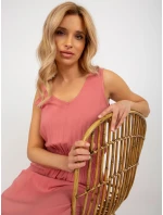 Šaty D73761R30391A tmavě růžové